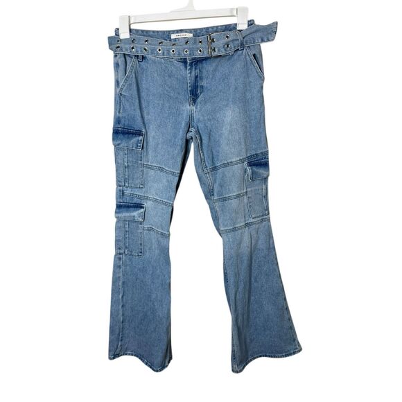 Pacsun Low Rise Cargo Flare Jeans Size 28 - Picture 1 of 11